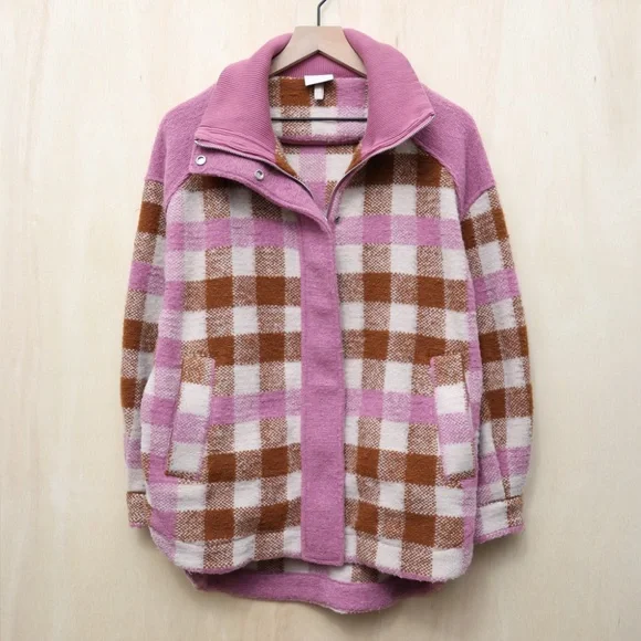 Varley Alma Jacket Caramel Midi Check Small - Picture 2 of 4